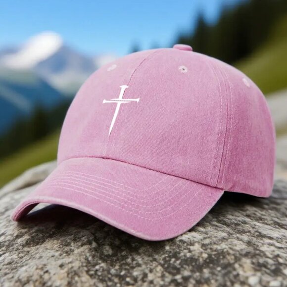 HEPANDY EMBROIDED THREE NAILS CROSS BASEBALL HAT - Picture 1 of 3